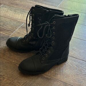 Sleek Black Women's Combat Boots